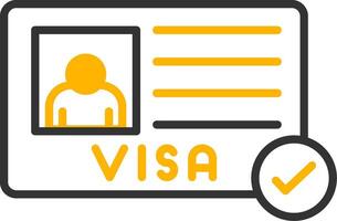 Travel Visa Verification Line Two Color vector