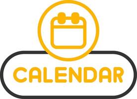 Open Calendar Button Line Two Color vector