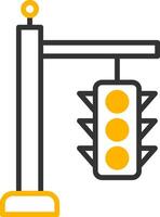 Signal Light Intersection Line Two Color vector