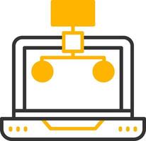 Structured Database Server Line Two Color vector