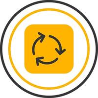 Circular Roundabout Entry Sign Line Two Color vector