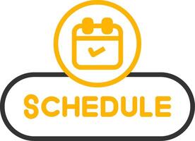 Schedule Event Button Line Two Color vector