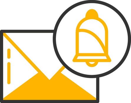 entrante correo electrónico notificación icono línea dos color vector