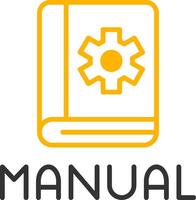 Instruction Manual Reference Line Two Color vector