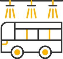 Automated Bus Washing Station Line Two Color vector