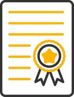 Academic Diploma Certificate Line Two Color vector