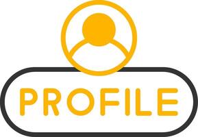 View Profile Button Line Two Color vector