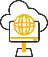 Remote Desktop Access Service Line Two Color vector