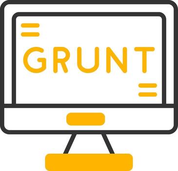 gruñido js tarea corredor línea dos color vector