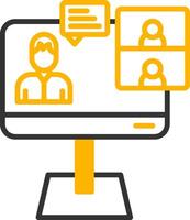 E Learning OnGlyph Training Module Line Two Color vector