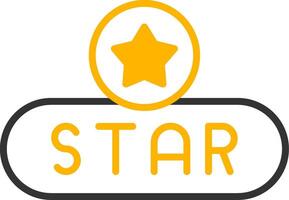 Star Rating Button Line Two Color vector