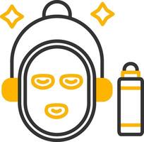 Skin Firming Silver Mask Line Two Color vector