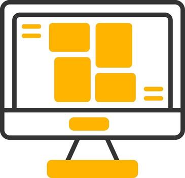 Flexbox Container Structure Line Two Color vector