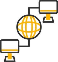 Remote Desktop Control Access Line Two Color vector