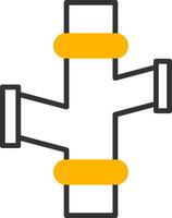 Elbow T Joint Fitting Line Two Color vector