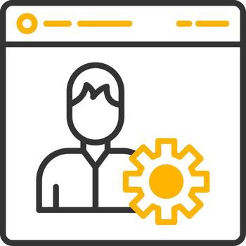 CRM Based Client Management System Line Two Color vector