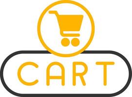 View Cart Button Line Two Color vector