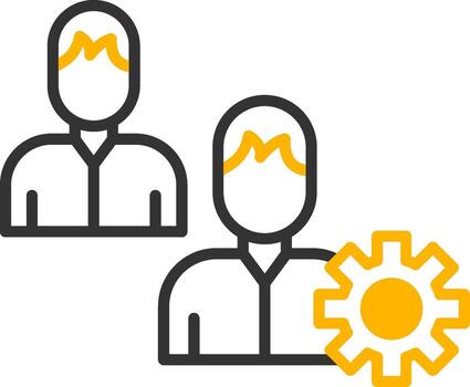 Cloud Based Sales CRM Software Line Two Color vector