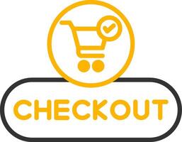 Checkout Process Button Line Two Color vector