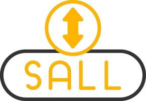 Sell Item Button Line Two Color vector