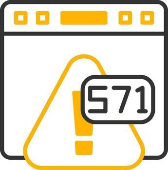 error 571 marcha atrás apoderado choque línea dos color vector