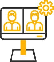 Fun Virtual Team Building Line Two Color vector