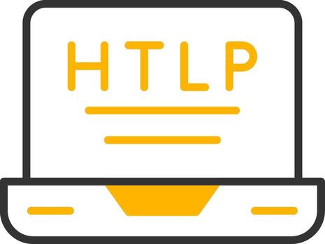 HTTPS Secure URL Symbol Line Two Color vector