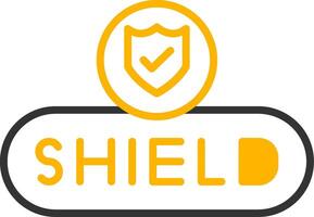 Activate Shield Button Line Two Color vector