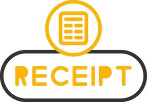 View Receipt Button Line Two Color vector
