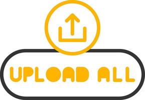 Upload All Files Button Line Two Color vector
