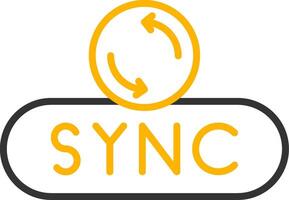 Sync Data Button Line Two Color vector