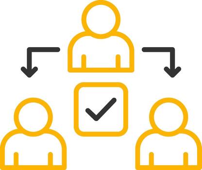 Event Delegation Handler Line Two Color vector