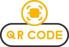 Scan QR Code Button Line Two Color vector