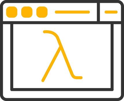 Lambda Function Code Block Line Two Color vector