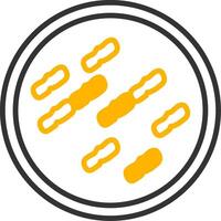 Leuconostoc mesenteroides Fermenting Lactic Bacterium Line Two Color vector