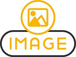 Insert Image Button Line Two Color vector