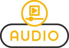 Insert Audio Button Line Two Color vector