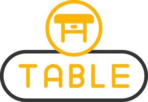 Create Table Button Line Two Color vector