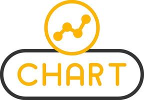 Insert Chart Button Line Two Color vector