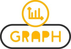 Generate Graph Button Line Two Color vector