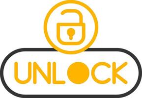 Unlock Access Button Line Two Color vector