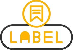 Add Label Button Line Two Color vector