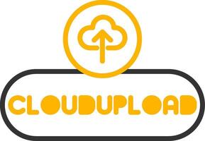 Cloud Upload Icon Button Line Two Color vector