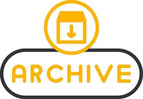 Move to Archive Button Line Two Color vector