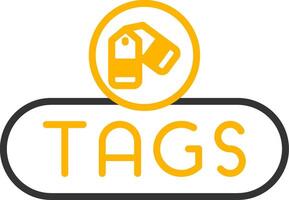 Manage Tags Button Line Two Color vector