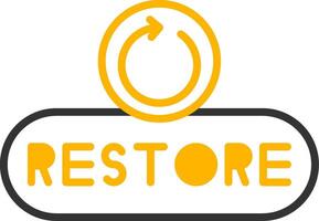 Restore File Button Line Two Color vector