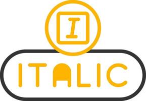 Italicize Text Button Line Two Color vector
