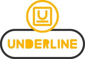 UnderGlyph Text Button Line Two Color vector