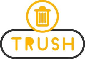 Move to Trash Button Line Two Color vector