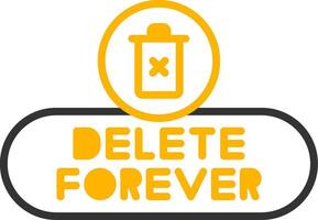 Delete Permanently Button Line Two Color vector